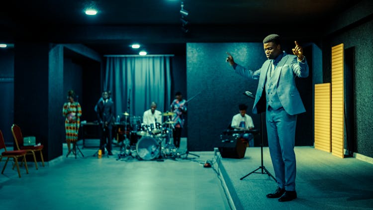 Musician In Suit In Performance