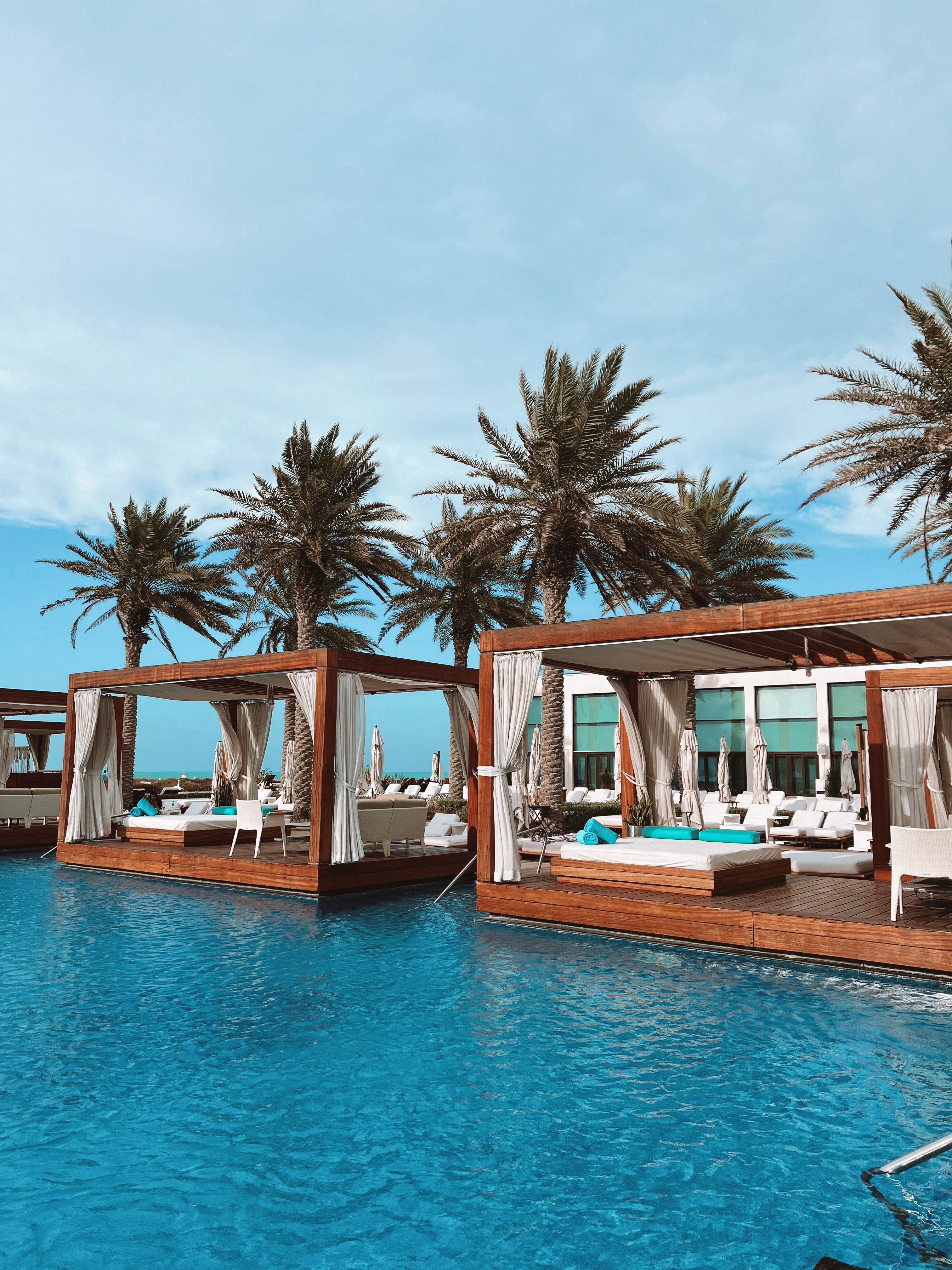 Bali beach club at golden hour