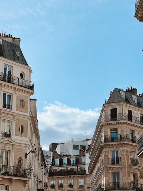 Paris cityscape with blue sky