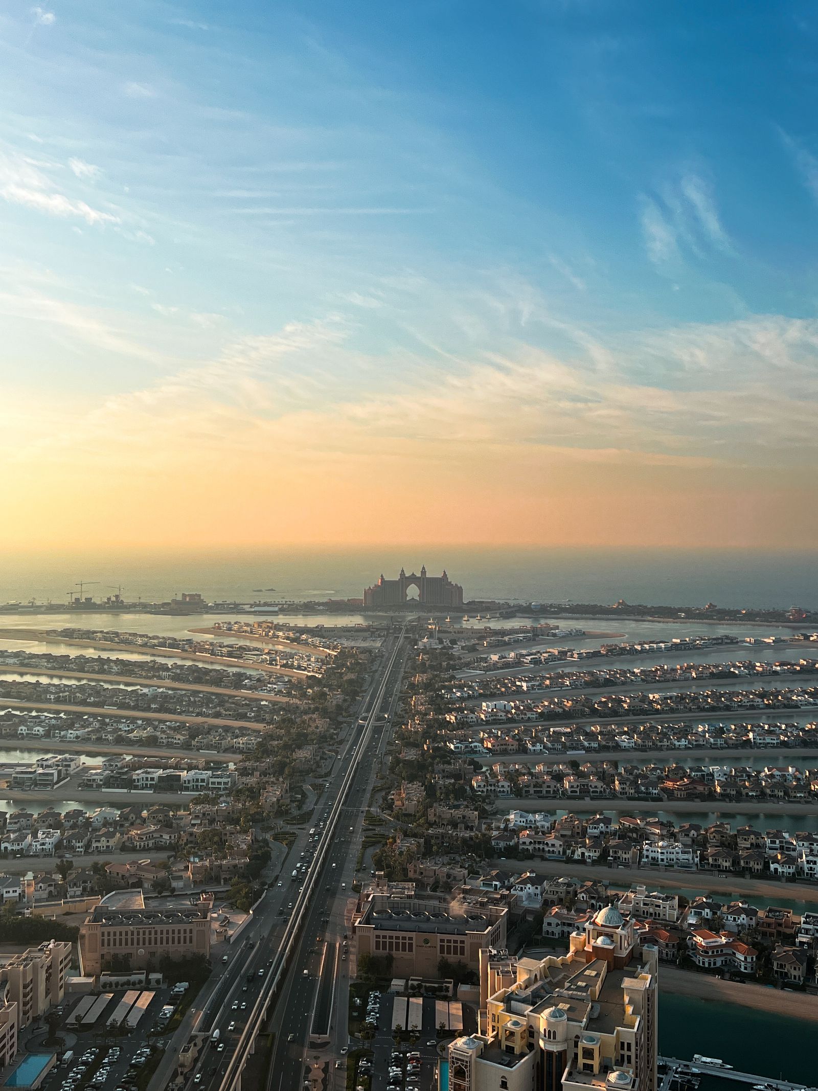 Palm Jumeirah, at golden hour