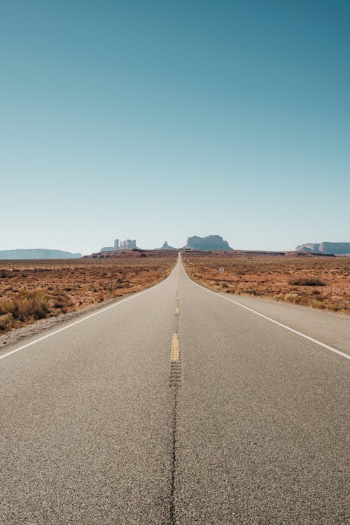 Empty Road in Monument Valley in USA