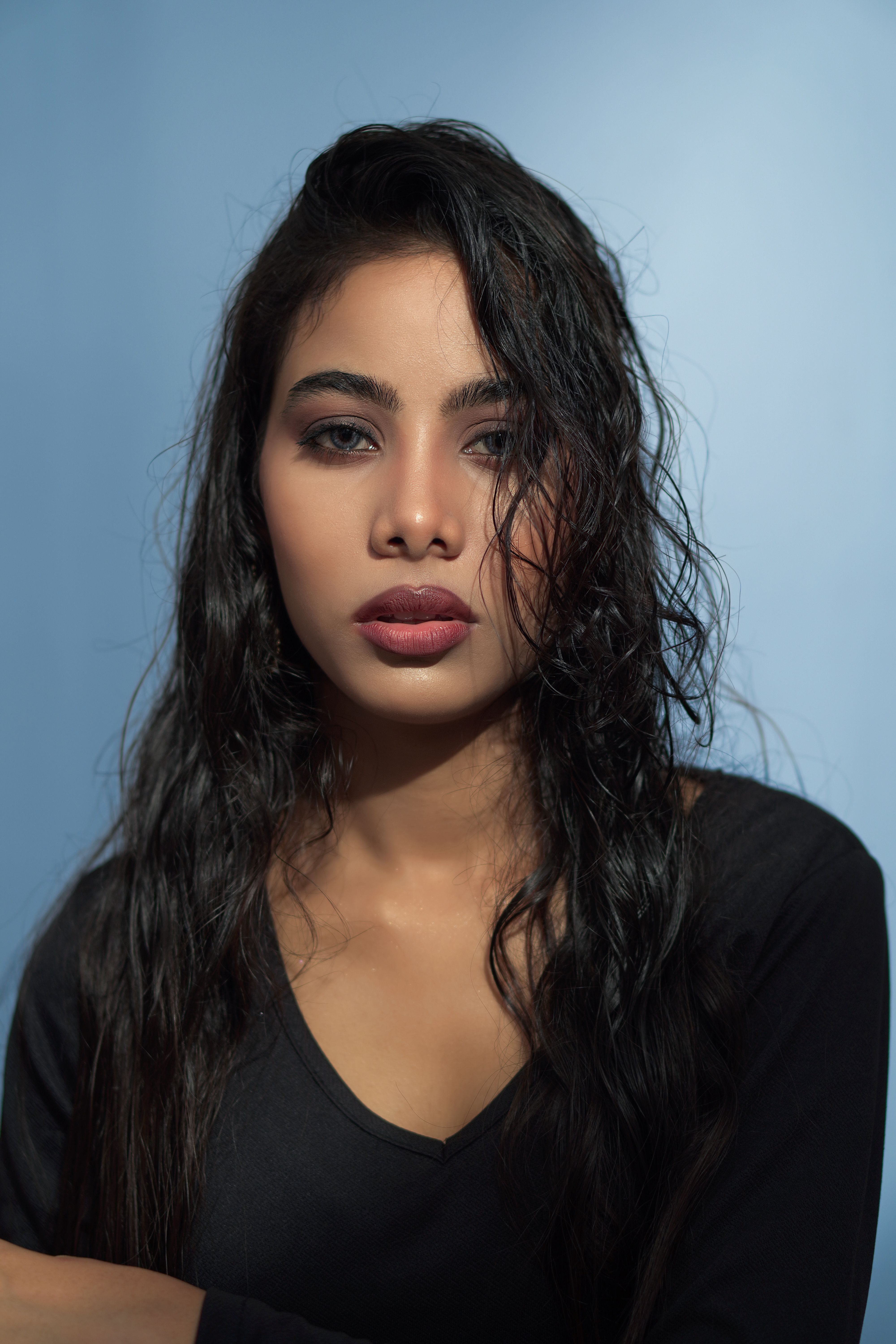 Portrait of Woman with Long, Black Hair · Free Stock Photo