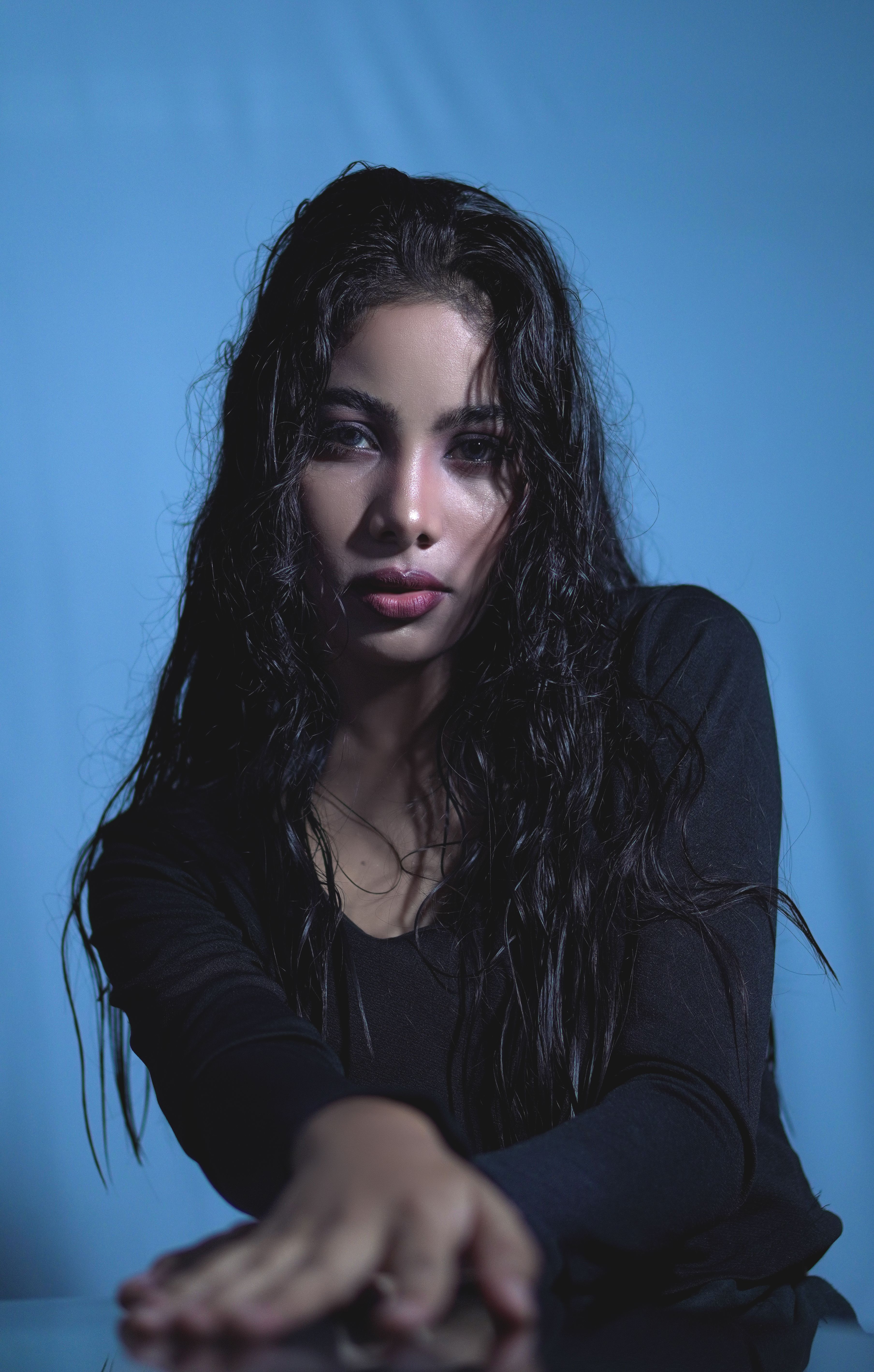 Portrait of Woman with Long, Black Hair · Free Stock Photo