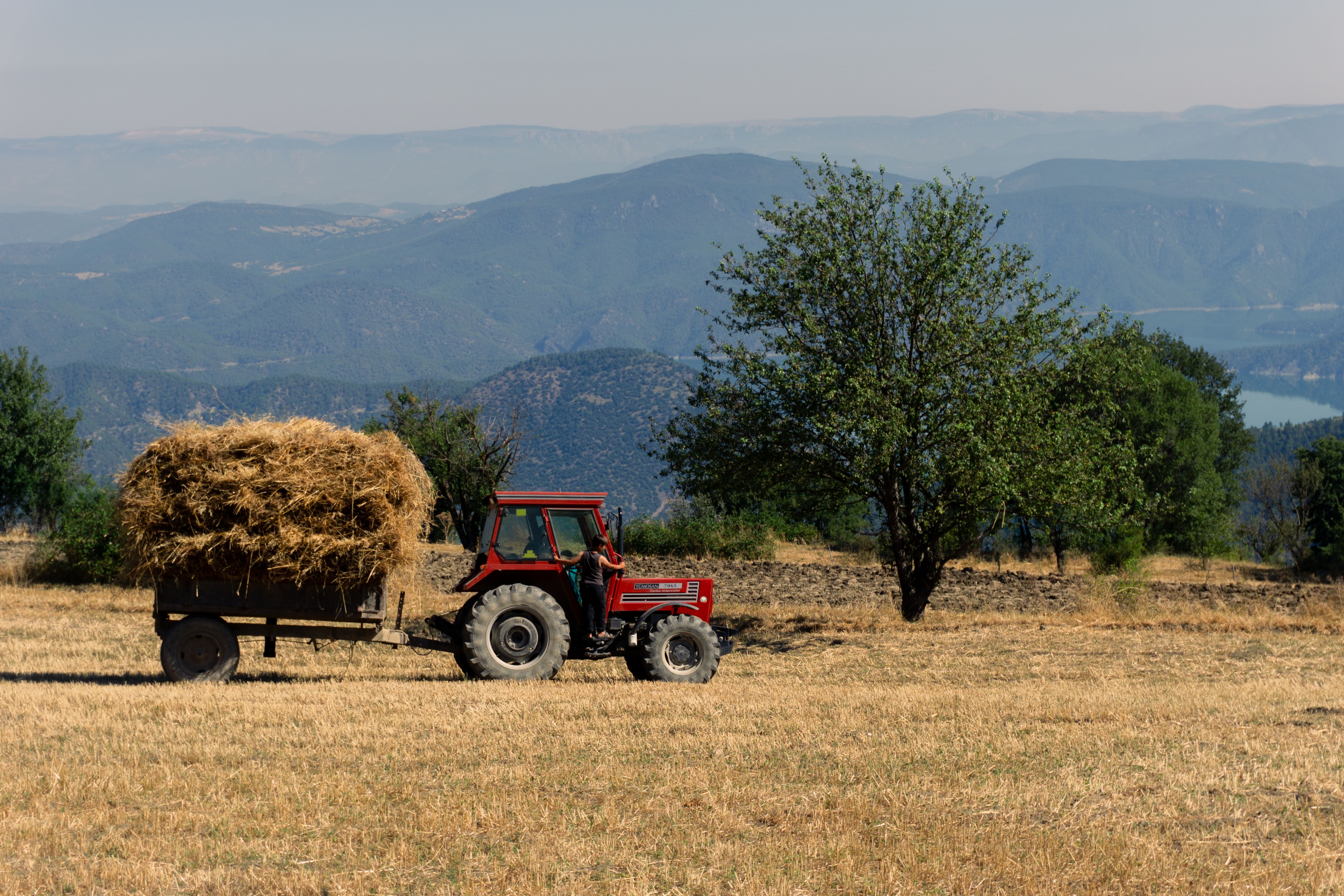 Tractor on Field in Countryside · Free Stock Photo
