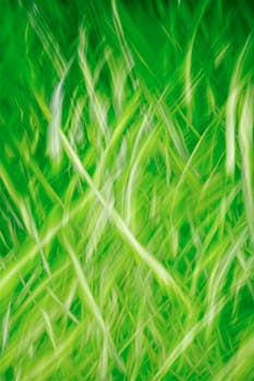 Vibrant green abstract image capturing movement in nature.
