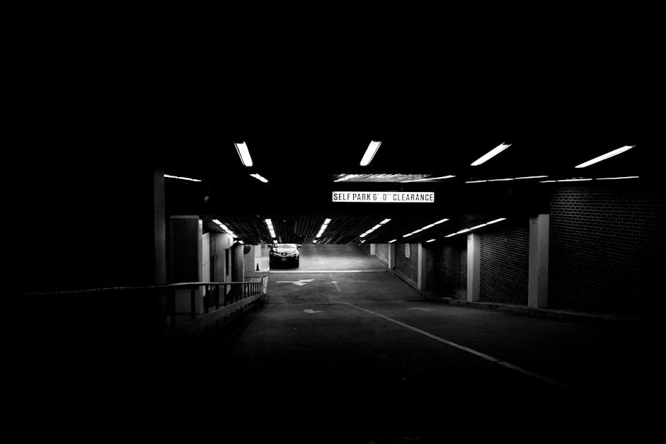 Free stock photo of black-and-white, car, dark