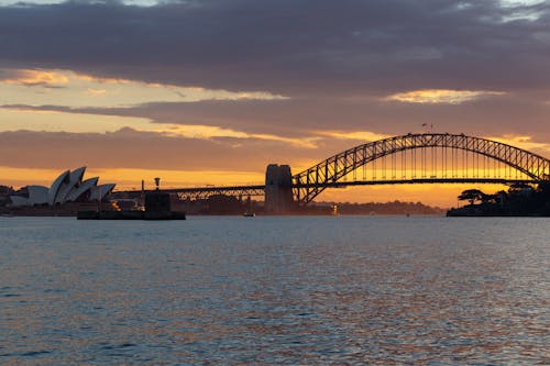 Bridge against Romantic Sky