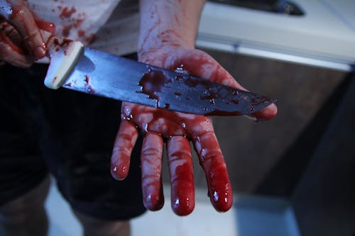 Foto stok gratis berdarah, darah, pisau