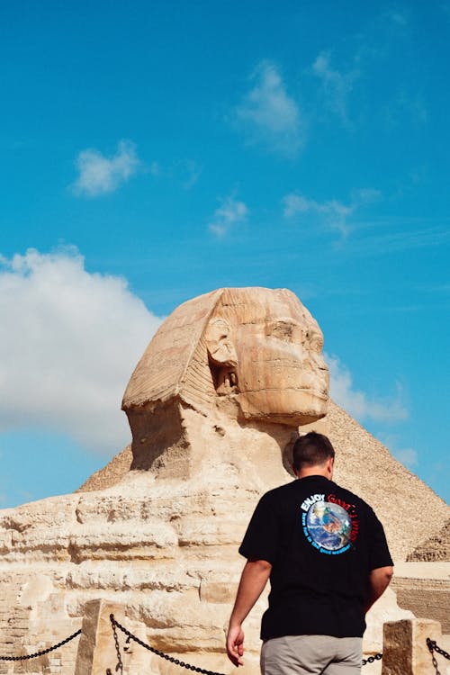 ギザ, ギザの大スフィンクス, ギザの大ピラミッドの無料の写真素材