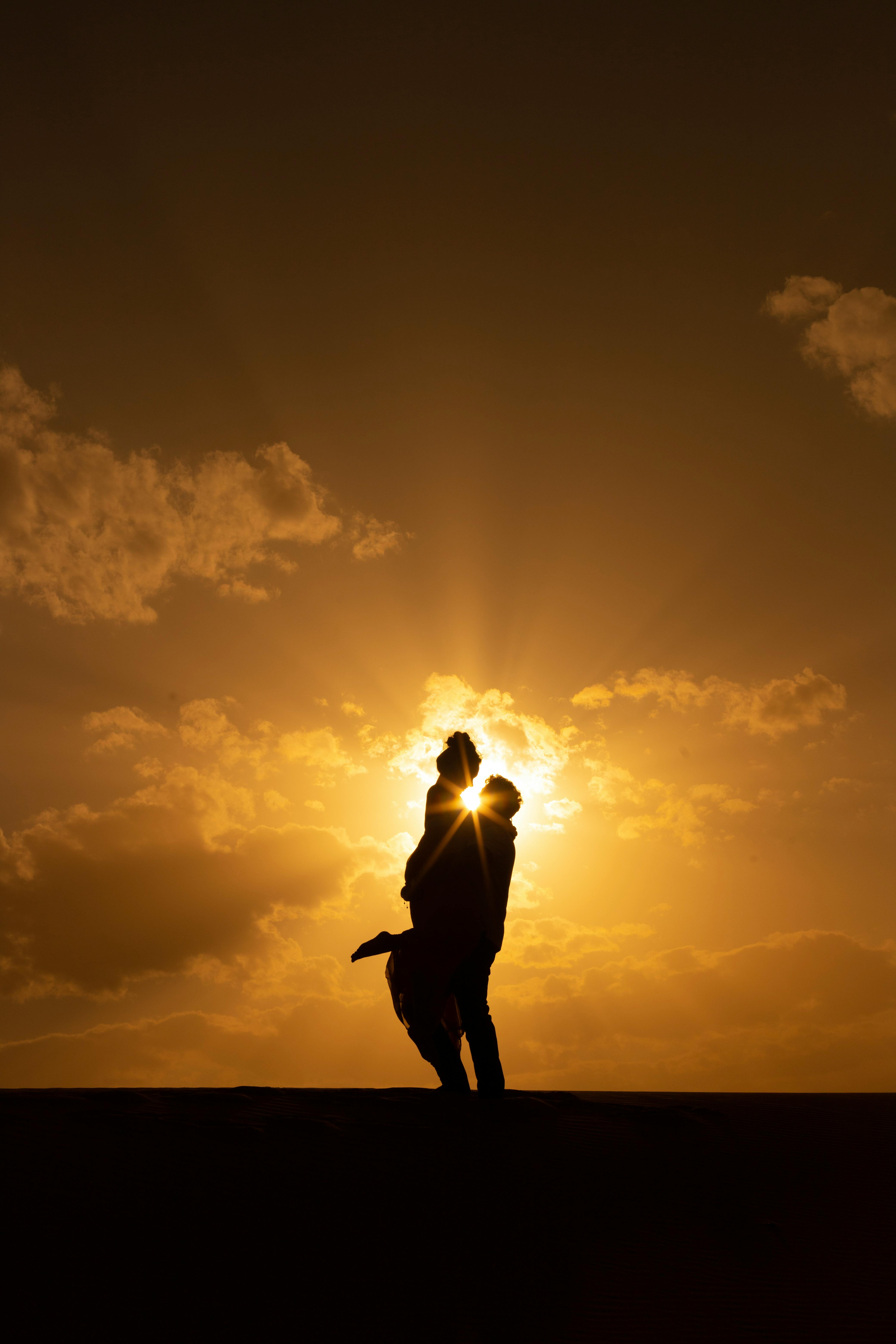 love in front of the sunset