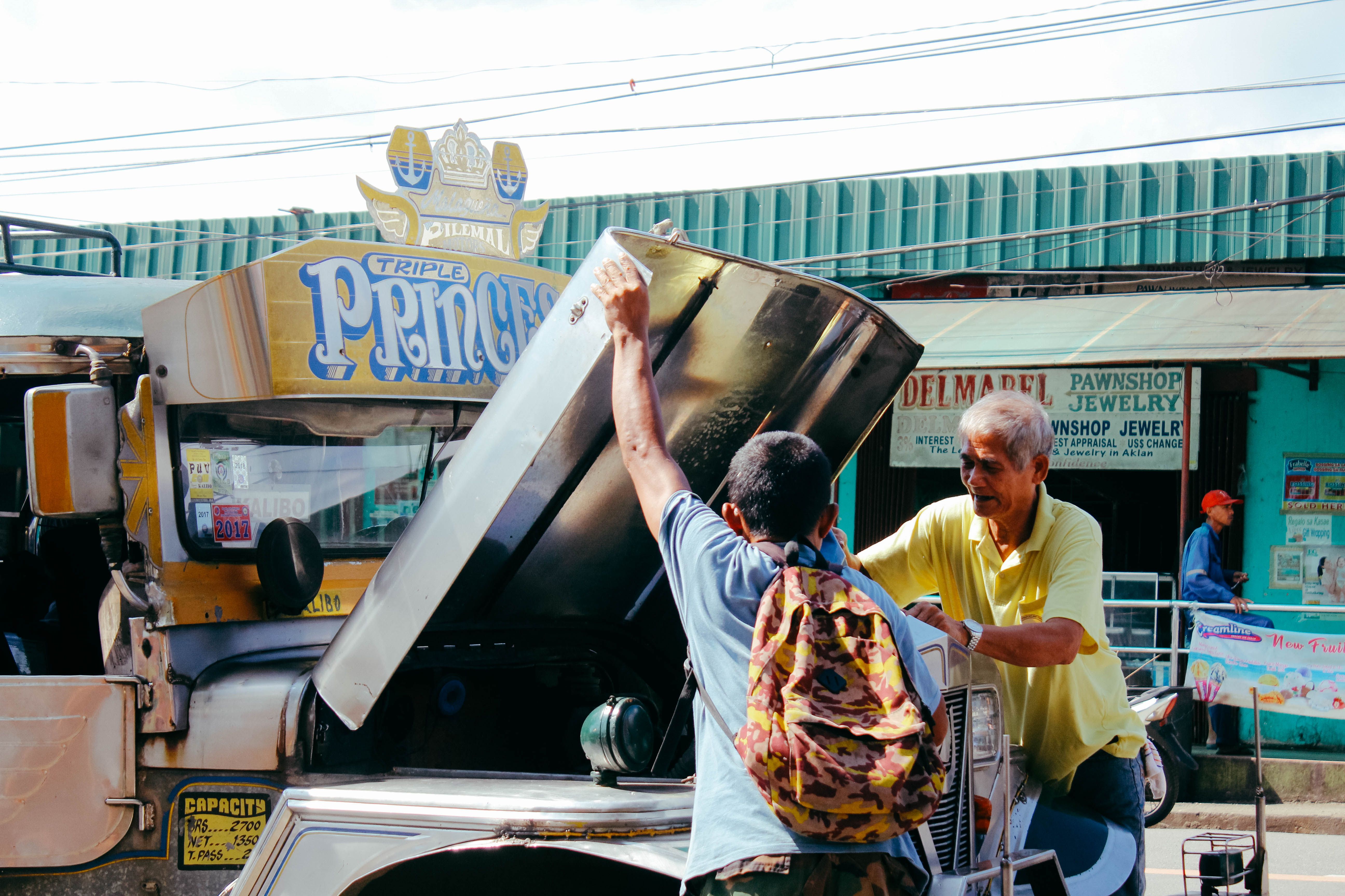Philippine National Police officer providing assistance