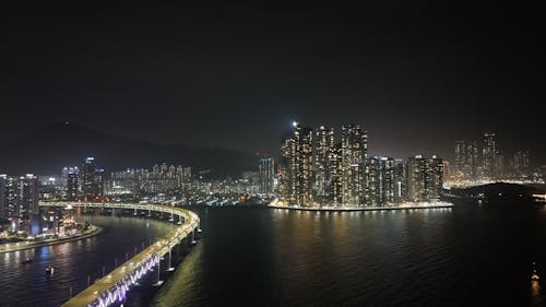 부산 광안리해변, 광안대교 야경 (Gwangalli Beach, Gwangan Bridge Night View))