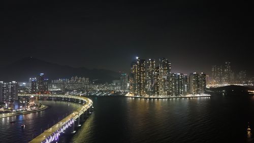 Free 부산 광안리해변, 광안대교 야경 (Gwangalli Beach, Gwangan Bridge Night View)) Stock Photo