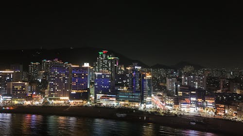 부산 광안리해변, 광안대교 야경 (Gwangalli Beach, Gwangan Bridge Night View))