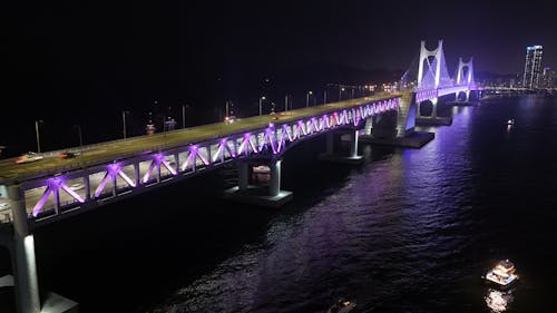 부산 광안리해변, 광안대교 야경 (Gwangalli Beach, Gwangan Bridge Night View))