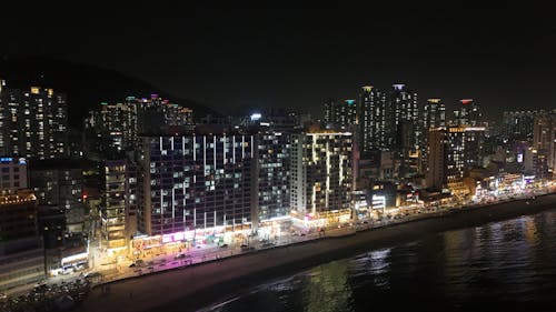 부산 광안리해변, 광안대교 야경 (Gwangalli Beach, Gwangan Bridge Night View)