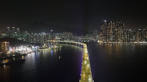 부산 광안리해변, 광안대교 야경 (Gwangalli Beach, Gwangan Bridge Night View))