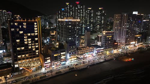 부산 광안리해변, 광안대교 야경 (Gwangalli Beach, Gwangan Bridge Night View))