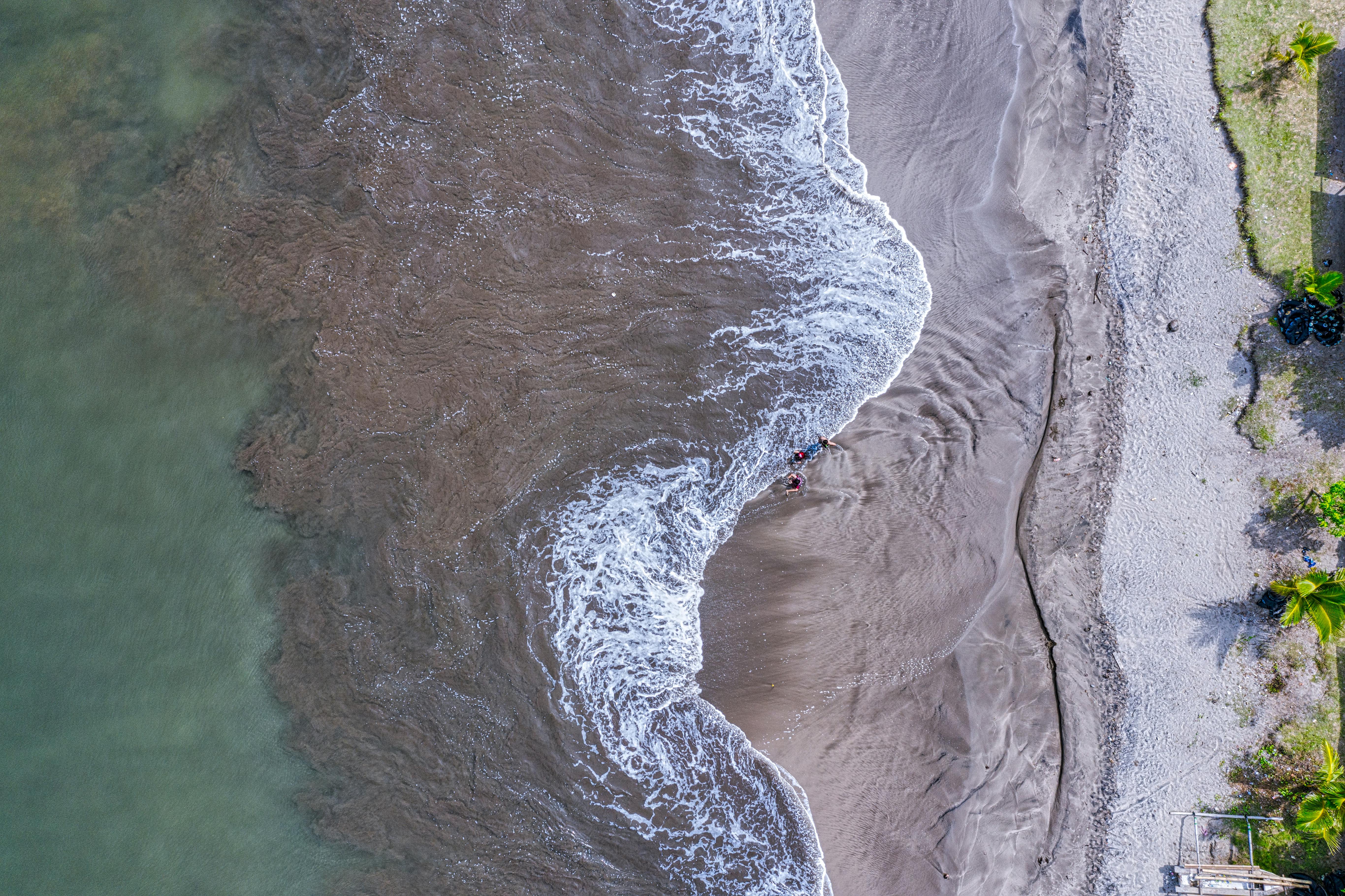 bird s eye view photography of beach