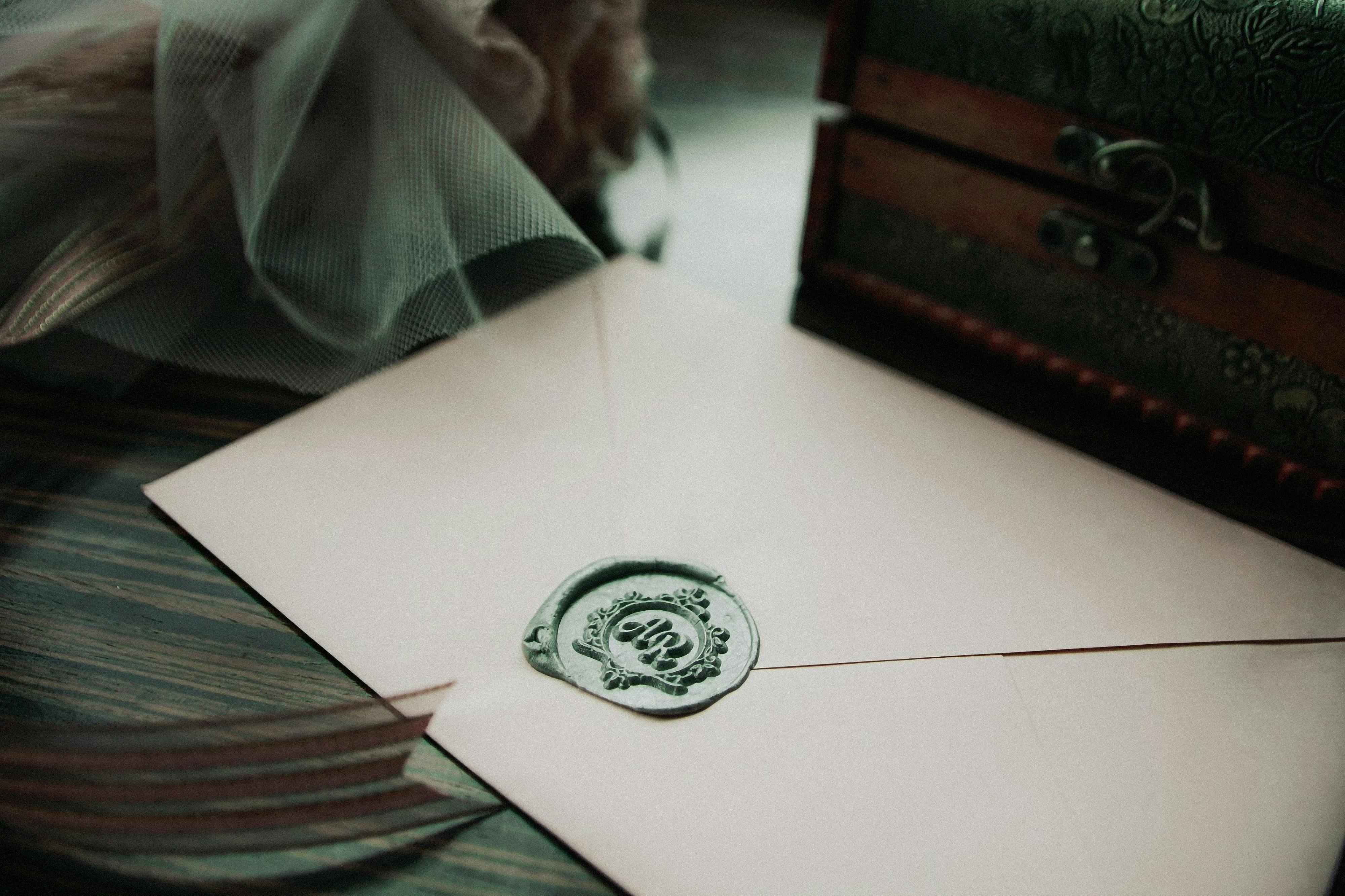 Sigiliu de ceară pe un plic