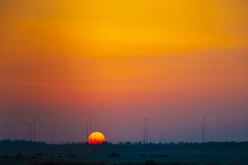 Qatar Doha - Samisa Beach - North Road - Beautiful sunset 