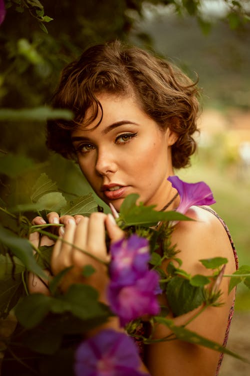 Woman Holing Flower