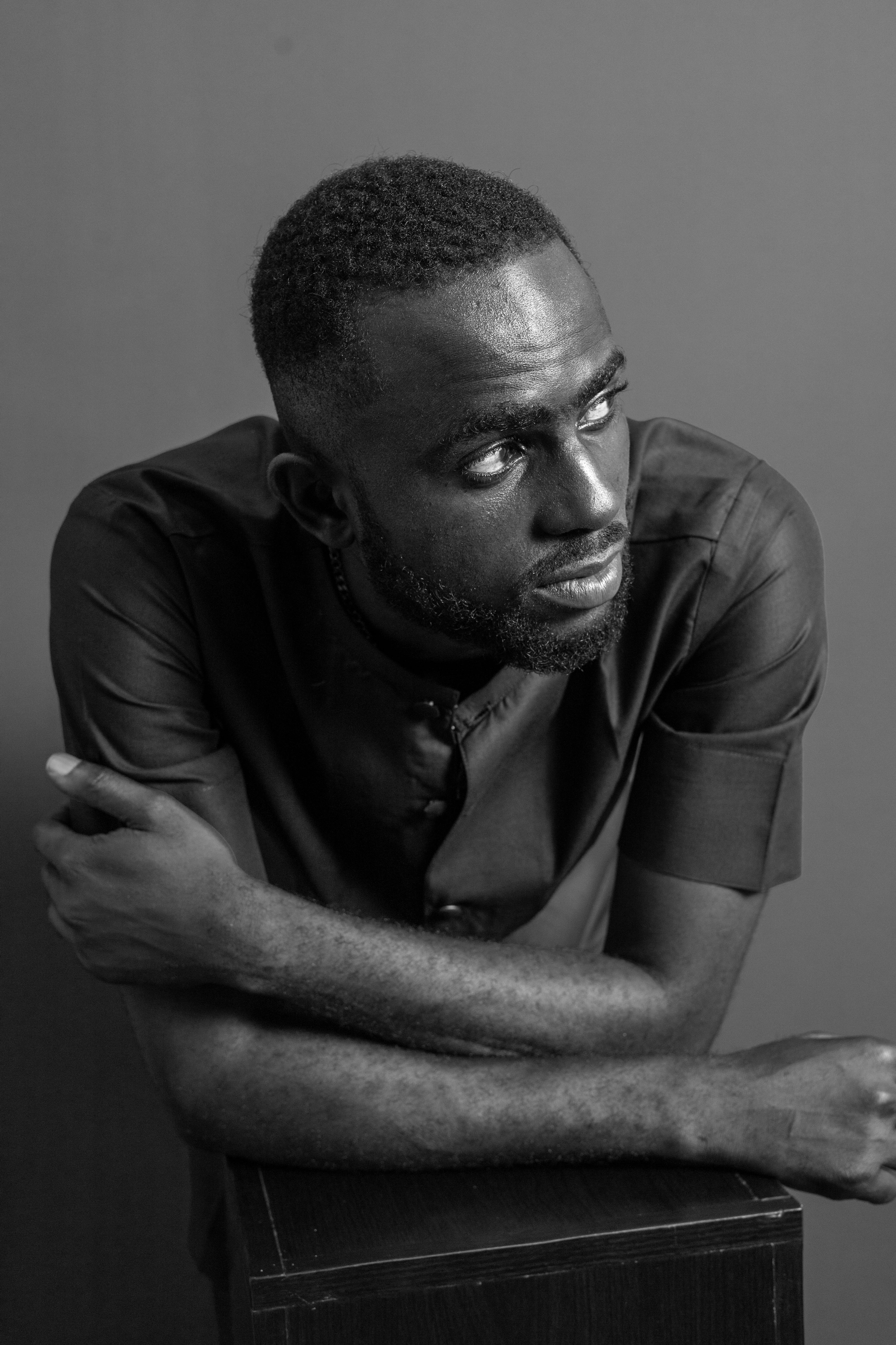 Black and white portrait of a