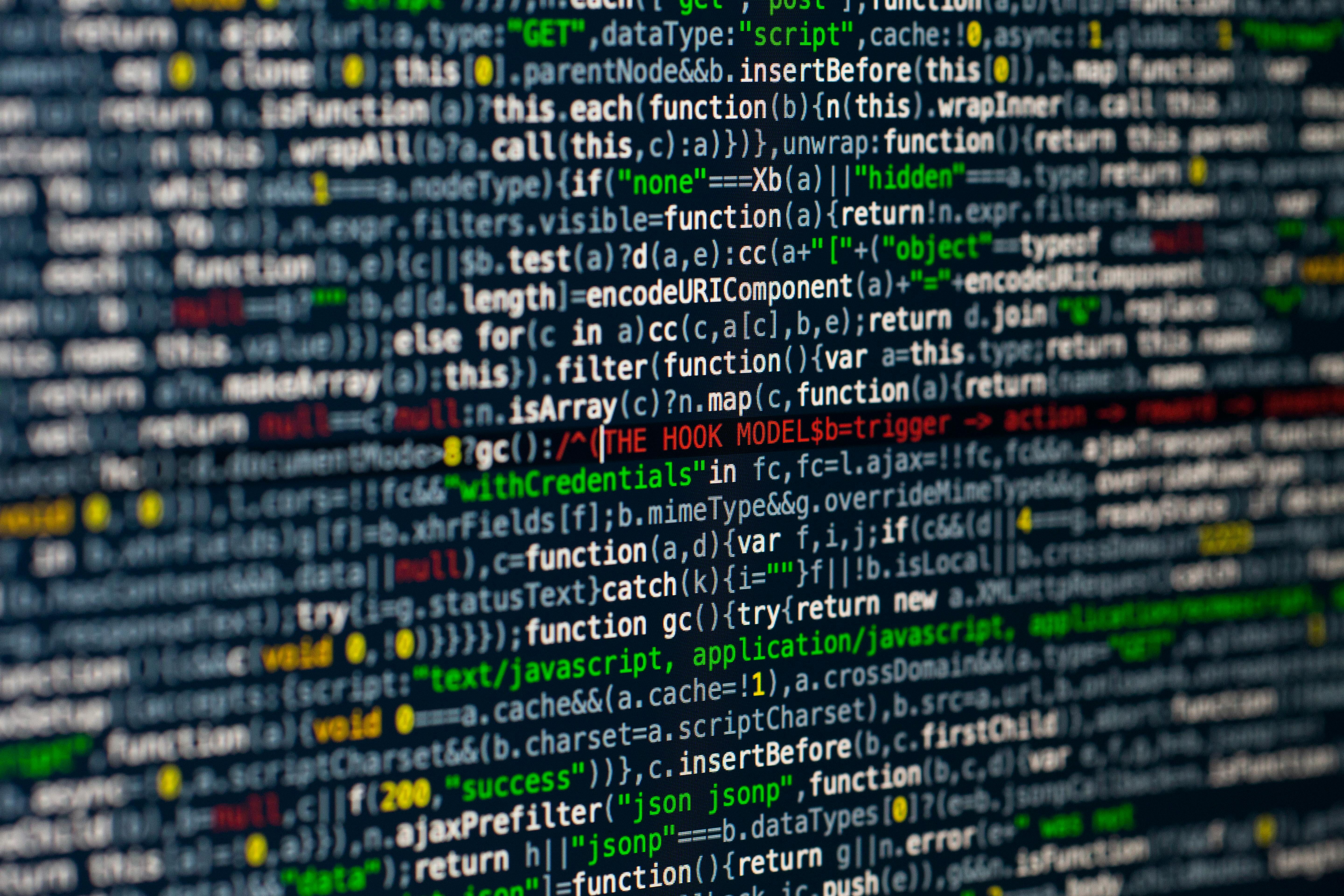 Programming code abstract screen of software developer