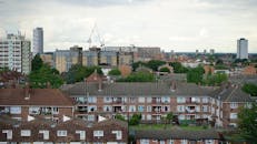 从大伦敦住宅楼鸟瞰图可见城市住房布局