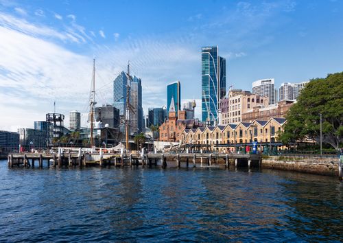 Free Beautiful view of Sydney Harbor showcasing modern architecture and vibrant city life. Stock Photo
