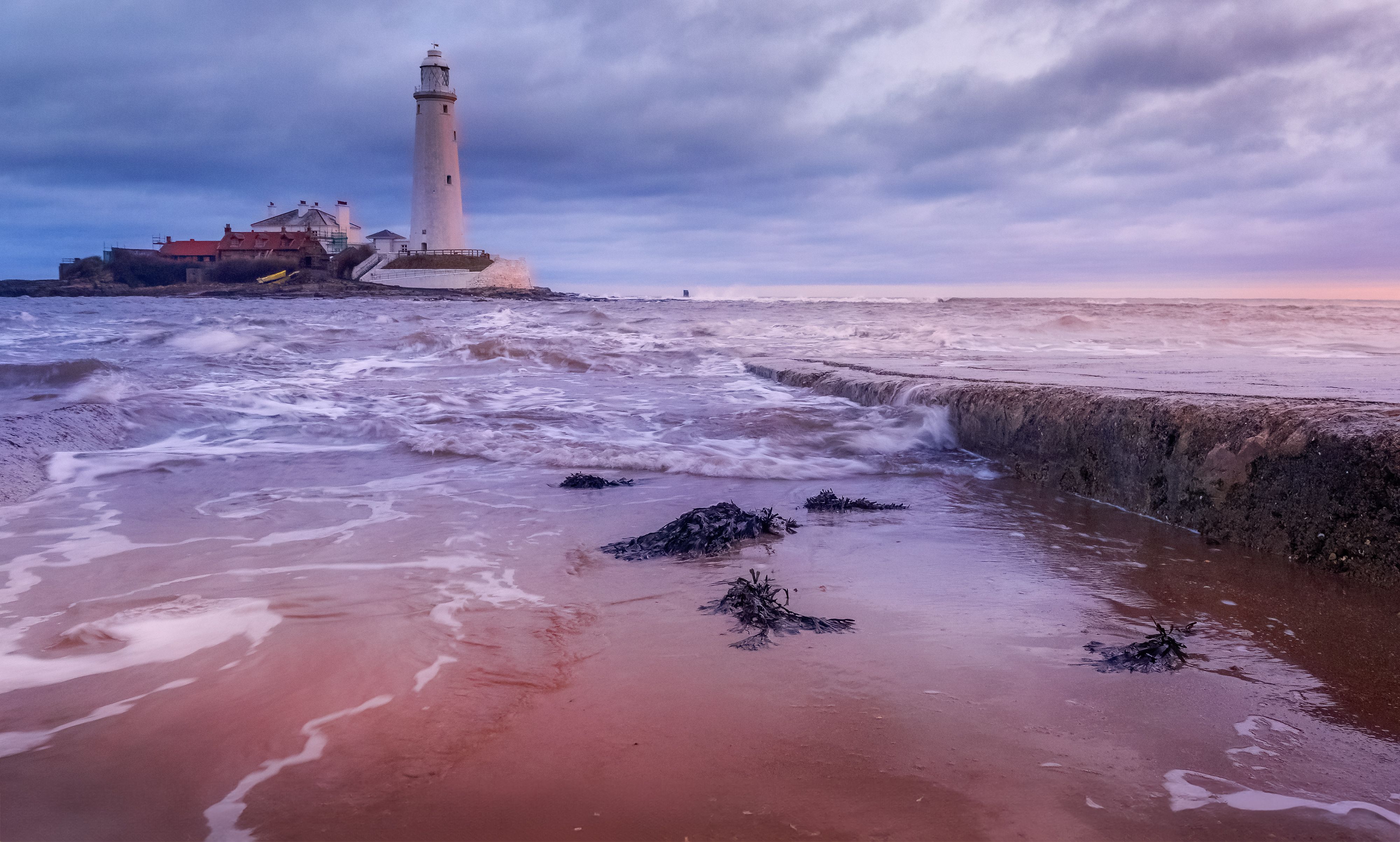 St Marys Island Causeway Submerged by the Tide · Free Stock Photo