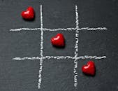 Red and White Tik-tak Toe Game Illustration