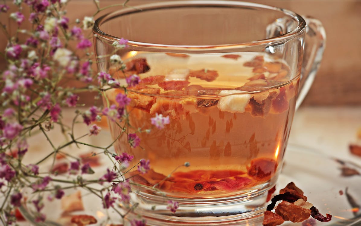 Clear Glass Teacup With Brown Liquid