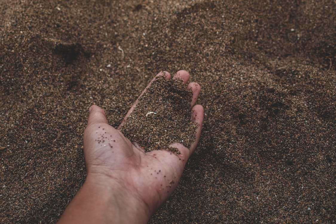 Close-Up Photo of Person Holding Sand