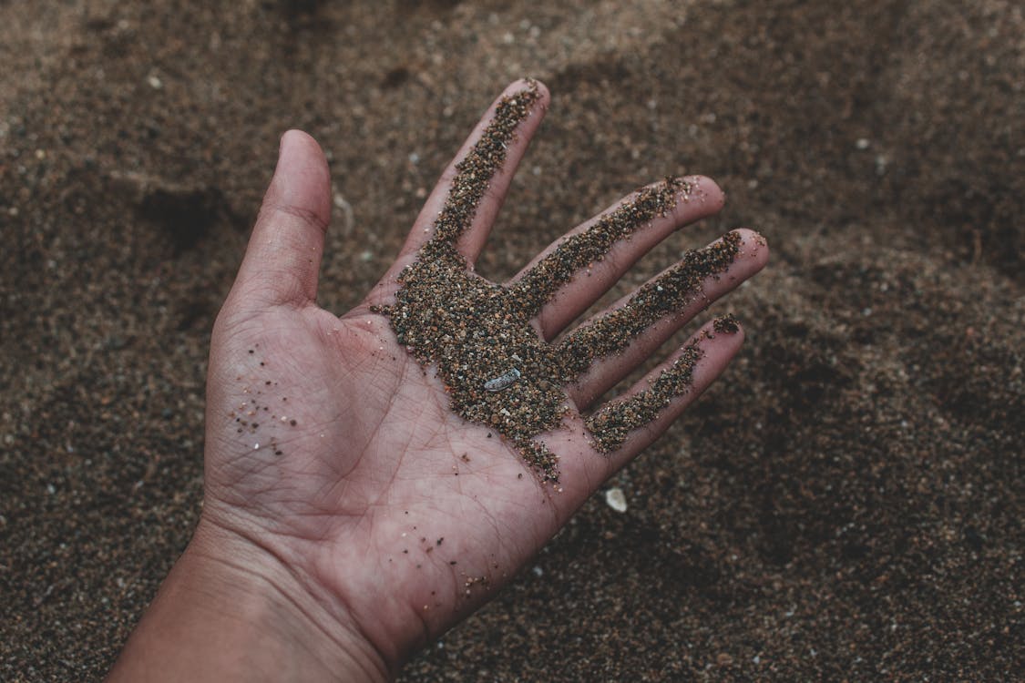 Close-Up Photo of Person Holding Sand