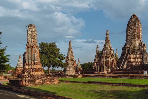 Free Explore the historic beauty of Wat Chaiwatthanaram temple in Bangkok, Thailand. Stock Photo
