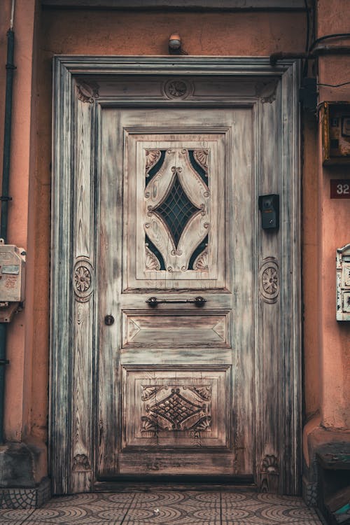 A door with a decorative pattern on it