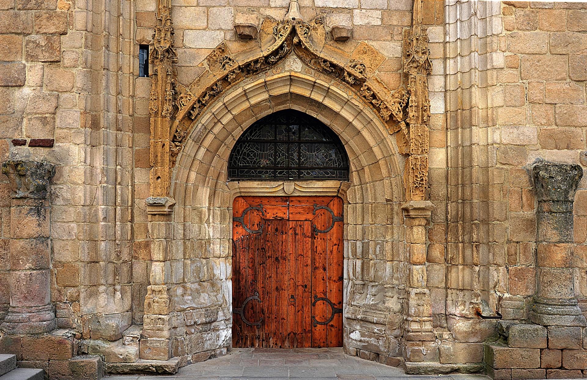 Closed Brown Wooden Door