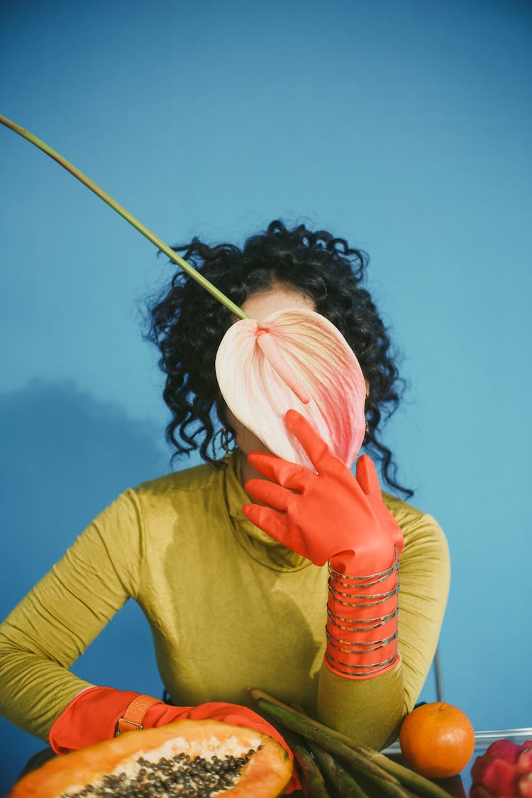 Plant Leaf Over Woman Face