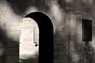 Grayscale Photo of Concrete Pathway