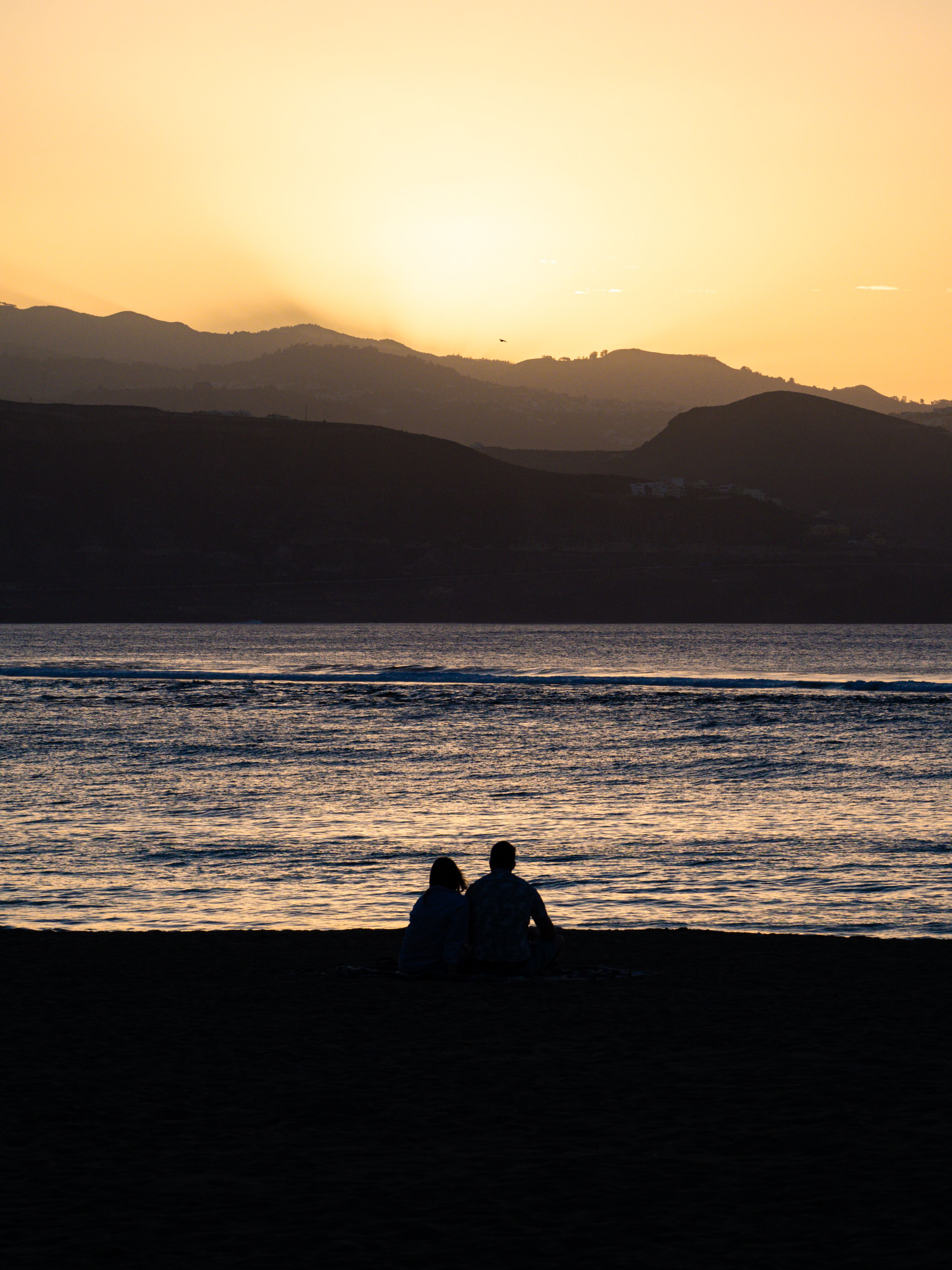 People Sitting on the Beach at Sunset · Free Stock Photo