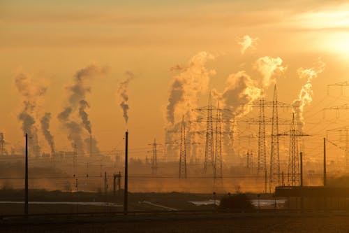 Torres Elétricas Durante A Hora Dourada