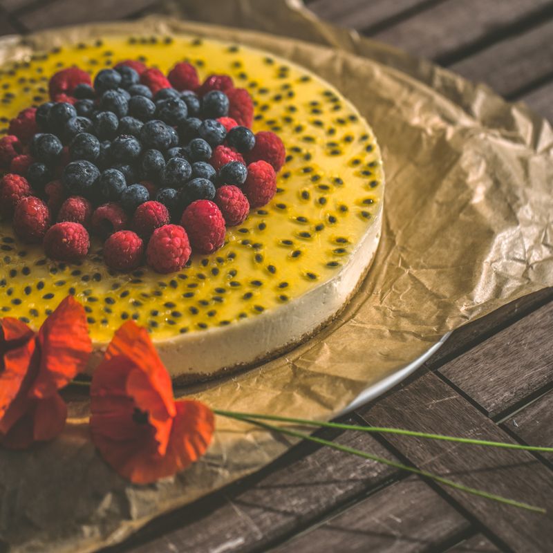 Vegan Passionfruit Mousse Cake