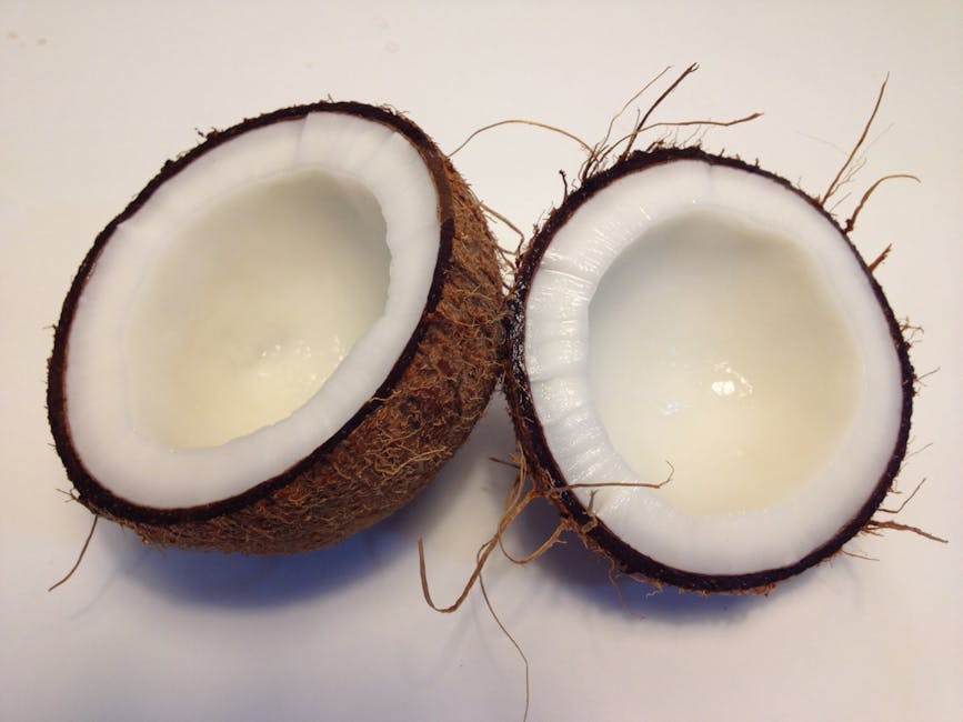 Coconut Fruit Sliced Into Two