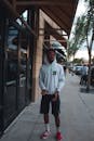 Man Wearing Gray Hoodie