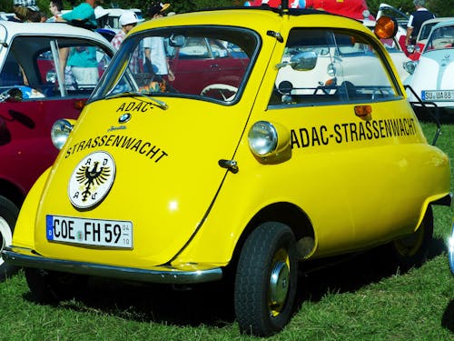 Yellow Bmw Vehicle Parked