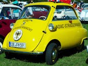 Yellow Bmw Vehicle Parked