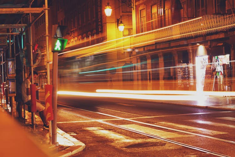 Time Lapse Photo Of Cars Creating Light Streaks