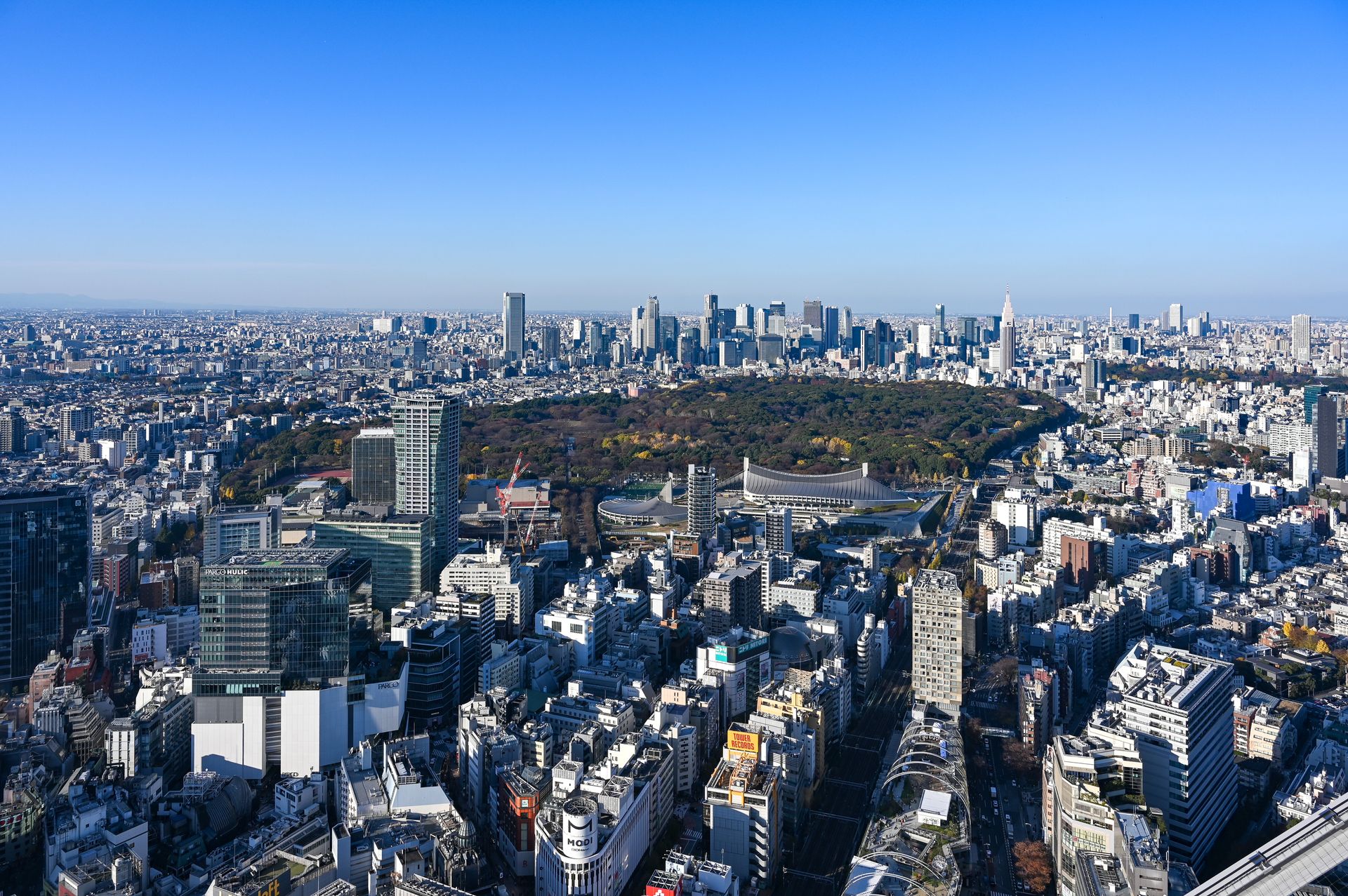 Tokyo stock exchange and city skyline