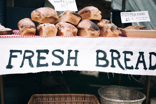 Fresh Bread on Tray